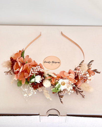 Dried Flower Headband / Crown - Earthy tones