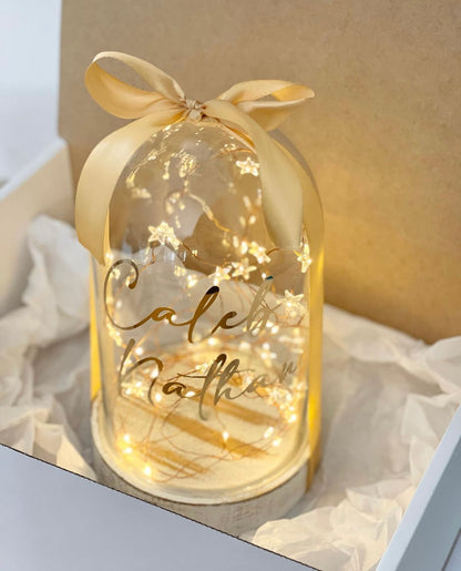 Personalized Glass Dome with Fairy Lights / Night Lamp