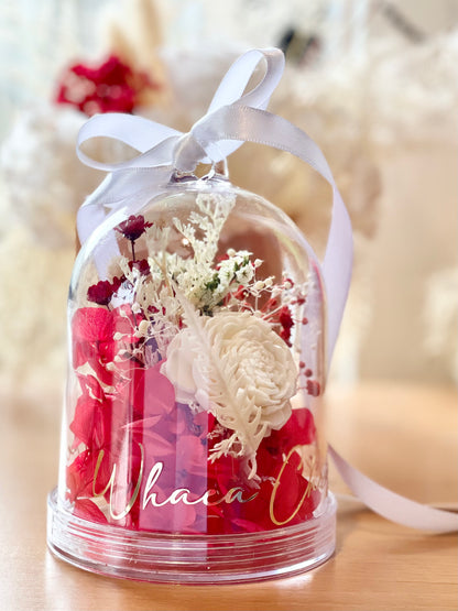 Personalized Dried Flower Christmas Bauble Dome