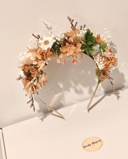 Dried Flower Headband / Crown - Earthy tones