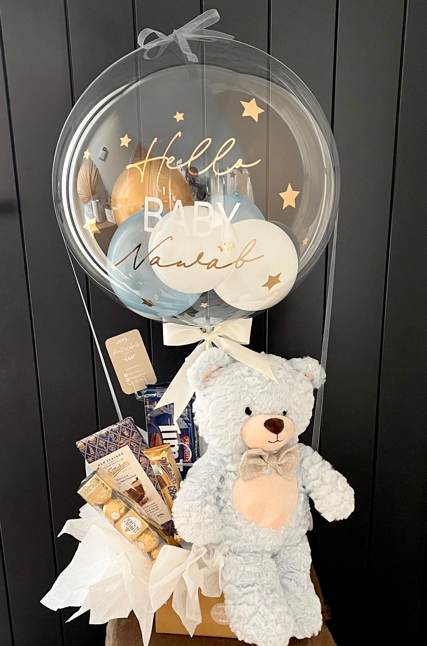 Hello Baby Customized Balloon With Teddy Bear