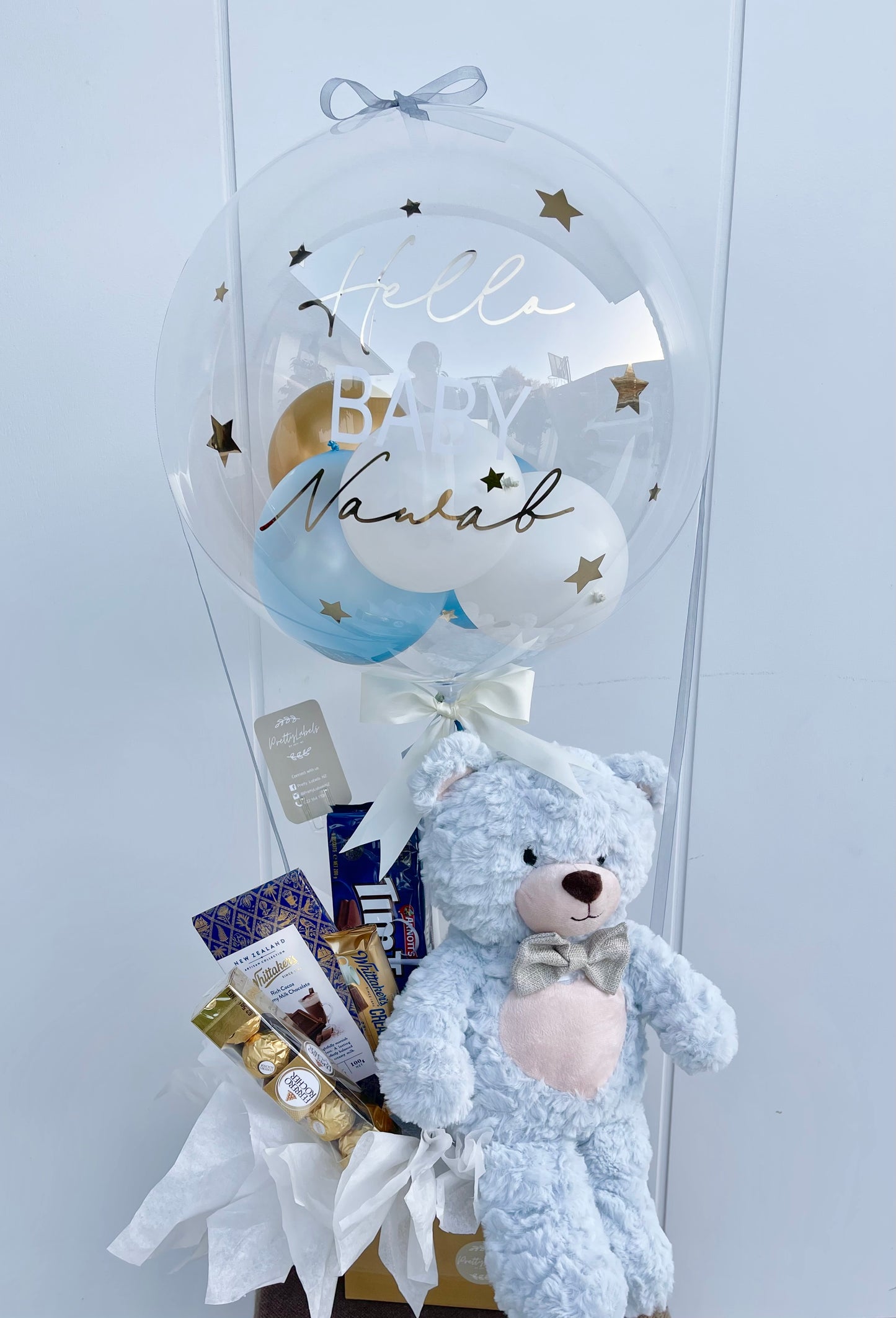 Hello Baby Customized Balloon With Teddy Bear