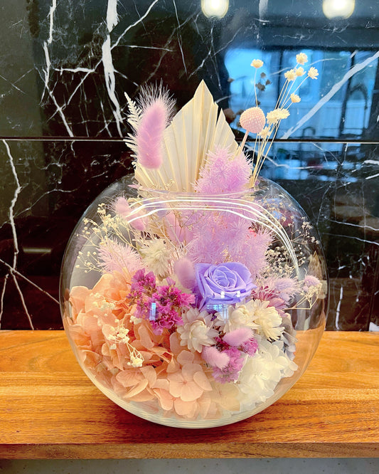 Preserved and Dried Flower Glass Terrarium - Lyndsay