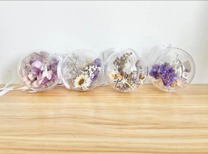 Personalized Dried Flower Christmas Baubles 8cm