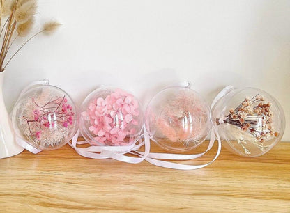 Personalized Dried Flower Christmas Baubles 8cm