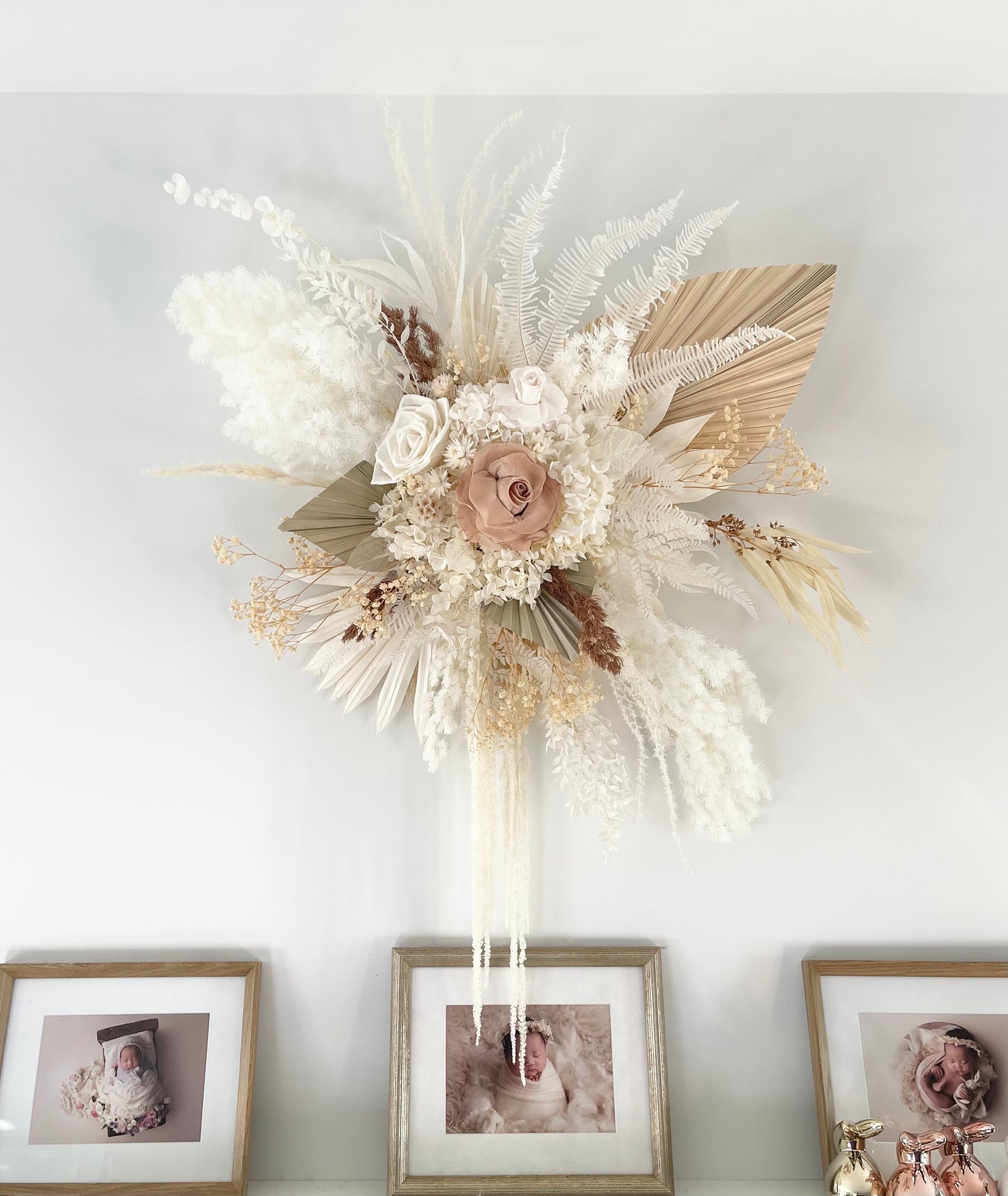 Preserved and Dried - Floral Wall / Arch Hang Arrangement in Neutral Tones