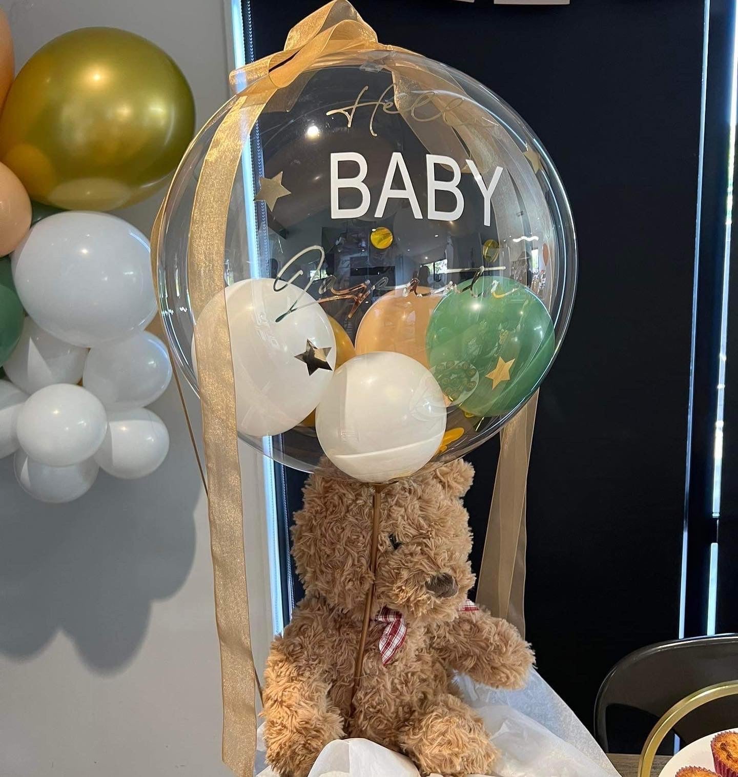 Hello Baby Customized Balloon With Teddy Bear