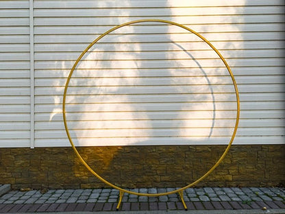 2 Meter Gold Round Metal Arch / Frame / Backdrop Hire