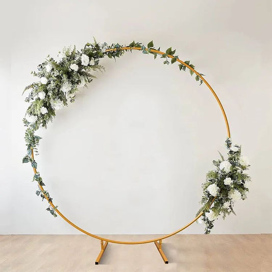 2 Meter Gold Round Metal Arch / Frame / Backdrop Hire