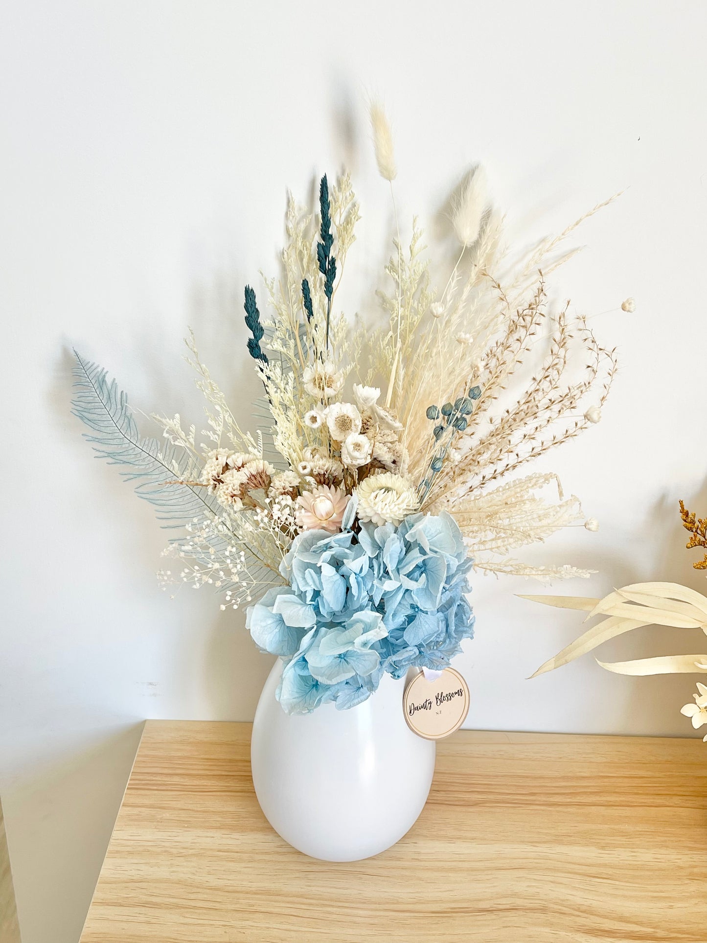 Boho Raindrop Vase Arrangement - Light Skye