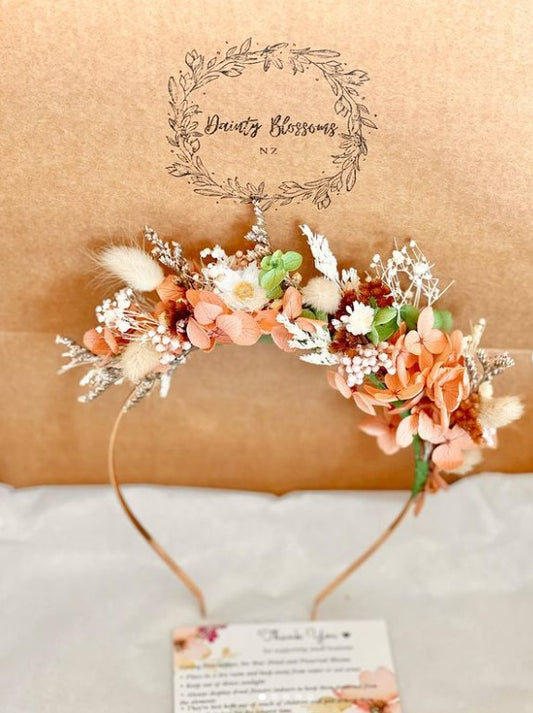 Dried Flower Headband / Crown - Earthy tones