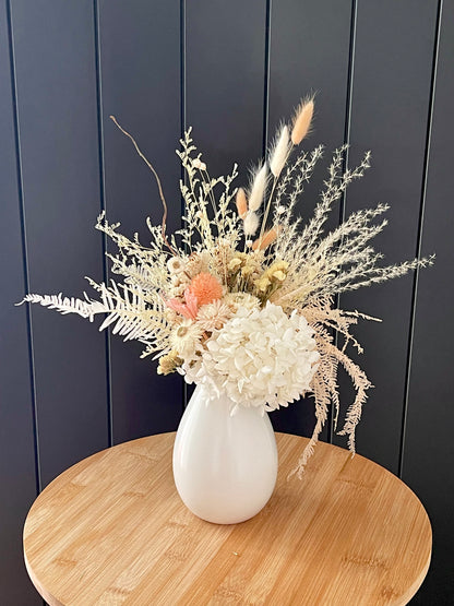 Boho Raindrop Vase Arrangement - Champagne Valencia